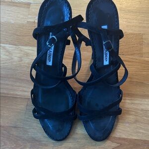 Manolo Blahnik Elegant Black Strappy Heels